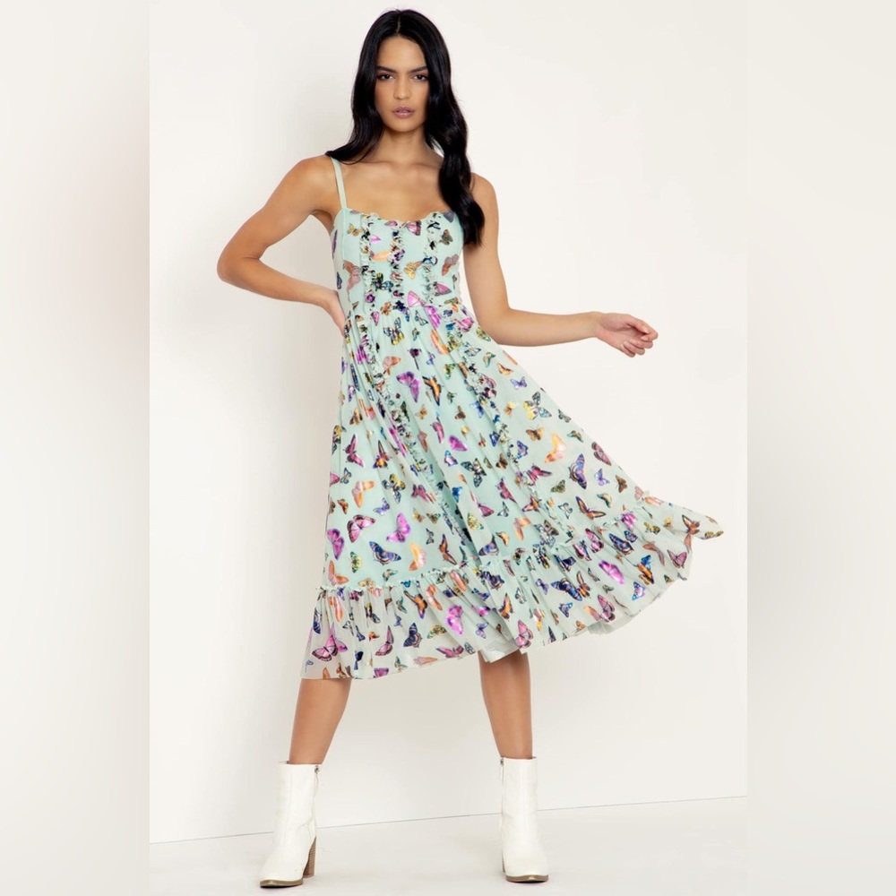BlackMilk Clothing FLUTTERLY CUTE RUFFLE ME UP DRESS - LIMITED